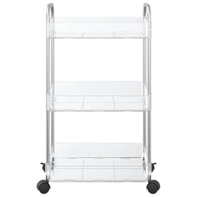 VidaXL Opbergtrolley 3-laags 37x28x68 cm acryl transparant - thumbnail