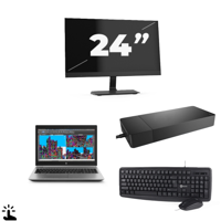 HP ZBook 15 G5 - Intel Core i7-8e Generatie - 15 inch - Touch - 16GB RAM - 256GB SSD - Windows 11 Home + 1x 24 inch Monitor - thumbnail