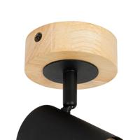 QAZQA Moderne spot zwart met hout kantelbaar - Jeana - thumbnail