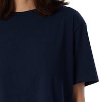 Dames pyjamashirt korte mouw - Mix & Relax - Los wijd katoenen pyjama shirt donkerblauw - thumbnail