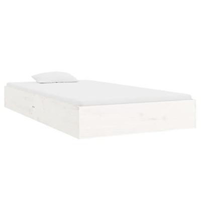 Bedframe massief hout wit 90x200 cm