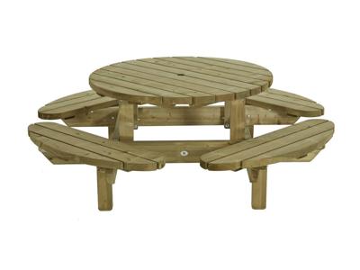 Picknicktafel rond dia. 210 cm Talen Buitenmeubelen - Talen buitenmeubelen