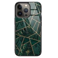 iPhone 13 Pro glazen hardcase - Abstract groen - thumbnail