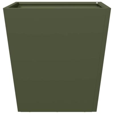 Plantenbakken 2 st 40x40x40 cm staal olijfgroen