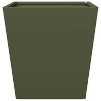 Plantenbakken 2 st 40x40x40 cm staal olijfgroen - thumbnail