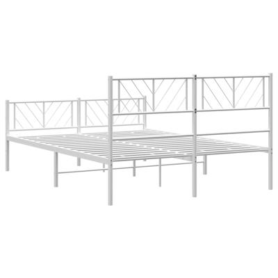 Bedframe met hoofd- en voeteneinde metaal wit 150x200 cm