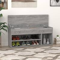 VidaXL Schoenenbank 105x30x45 cm bewerkt hout grijs sonoma eikenkleur - thumbnail