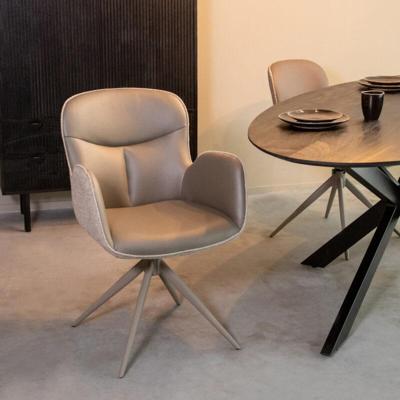 LABEL51 Eetkamerstoel Lasse - Forest - Microfiber - Taupe Frame