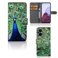 OPPO Reno 8 Lite | OnePlus Nord N20 | Telefoonhoesje | Met pasjeshouder | Pauw - thumbnail