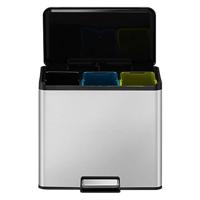 EKO Essential Recycling Pedaalemmer 3x9L Mat RVS - thumbnail