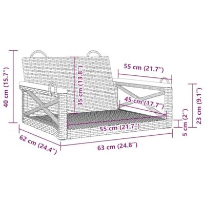 Schommelbank 63x62x40 cm poly rattan beige