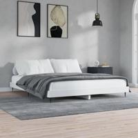 Bedframe bewerkt hout wit 150x200 cm - thumbnail