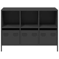Dressoir 101,5x39x73,5 cm koudgewalst staal zwart - thumbnail