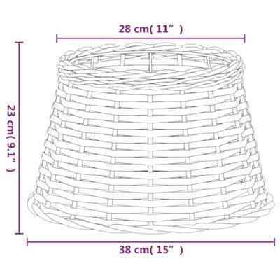 VidaXL Lampenkap ø38x23 cm wicker wit