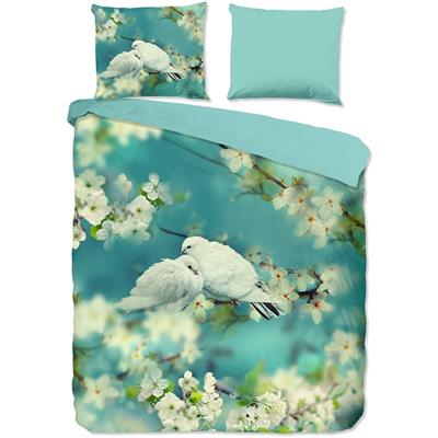 Good Morning Dekbedovertrek "witte duiven" - Aqua - (200x200/220 cm) - Katoen Good Morning Dekbedovertrek "witte duiven" - Aqua - (200x200/220 cm) - Katoen
