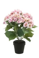 Kunstplant Hortensia Roze in pot - 40 cm - thumbnail