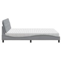 Bed met matras stof lichtgrijs 160x200 cm - thumbnail