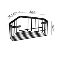 Hoekdraadmand Sapho Smart 20x8x15.1 cm Mat Zwart - thumbnail