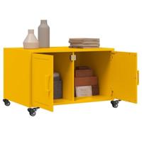Salontafel 68x50x43,5 cm staal mosterdgeel - thumbnail