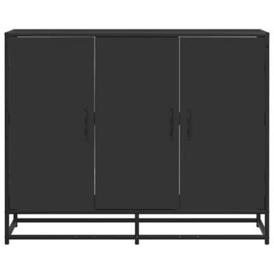 Dressoir 94x35x76 cm bewerkt hout zwart Dressoir 94x35x76 cm bewerkt hout zwart