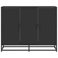 Dressoir 94x35x76 cm bewerkt hout zwart - thumbnail