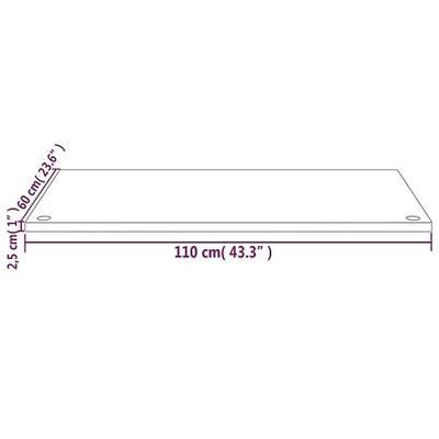 Bureaublad 110x60x2,5 cm massief grenenhout - thumbnail