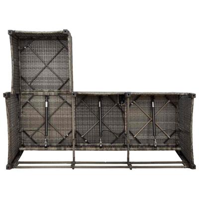 3-delige Tuinbankstel met kussens L-vormig poly rattan grijs - thumbnail