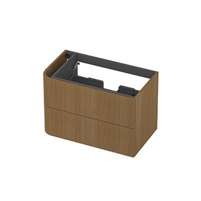 INK - Links Afgeronde Onderkast Fineer 2 Laden Softclose met Gefreesd Front Tbv Grepen - 800x450x520 Mm - Light Veneer