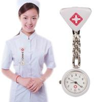 Draagbare legering verpleegkundige ronde Quartz horloge horloge met Pin(Silver) - thumbnail