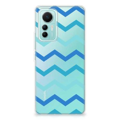 Xiaomi 12 Lite | TPU bumper | Zigzag Blauw Xiaomi 12 Lite | TPU bumper | Zigzag Blauw