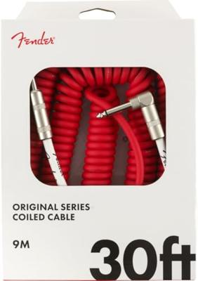 Fender Original coiled cable instrumentkabel 9m 6.3mm Fiesta Red