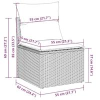 2-delige Loungeset met kussens poly rattan acacia beige - thumbnail