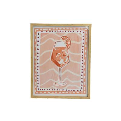 Muurdeco canvas cocktail 40x2,6x50cm