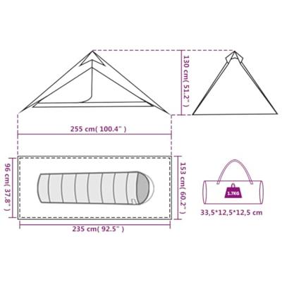 VidaXL Tipitent 1-persoons waterdicht oranje