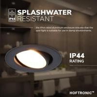 Malta LED inbouwspot - 5 Watt 480 lumen - Dim to warm - Rond - Kantelbaar - IP44 waterdicht - Wit - Incl. Quick Connector box - Zwart - thumbnail