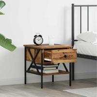 Nachtkastje met lade 2 pcs Oud hout 40 x 42 x 45 cm - thumbnail