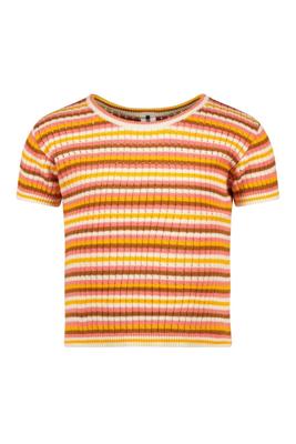 B.Nosy Meisjes t-shirt gestreept - Betty - Panter AOP