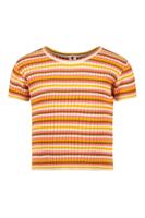 B.Nosy Meisjes t-shirt gestreept - Betty - Panter AOP - thumbnail