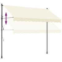 Luifel uittrekbaar 300x150 cm stof en staal crmekleurig - thumbnail