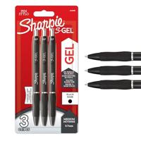 Gelschrijver sharpie s-gel m 3st zwart - thumbnail