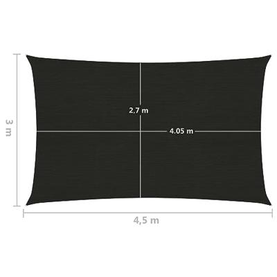 VidaXL Zonnezeil 160 g/m² 3x4,5 m hdpe zwart
