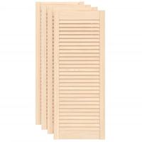 VidaXL Kastdeuren met lamellen 4 st 99,3x39,4 cm massief grenenhout - thumbnail