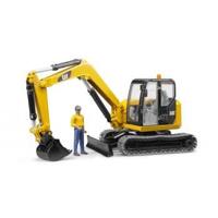 Bruder Cat minibagger met arbeider - thumbnail