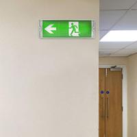 LED Noodverlichting met accu - Wand- en plafondmontage - 3 Watt - 6400K Daglicht wit - IP65 waterdicht - Incl. pictogram met 4 vluchtwegaanduiding stickers - thumbnail