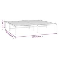 Bedframe metaal wit 180x200 cm - thumbnail