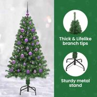 VidaXL Kunstkerstboom groen 150 cm pvc en staal en kunststof - thumbnail
