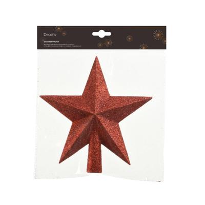 Piek Glitter Ster 19cm Kerst Rood Piek Glitter Ster 19cm Kerst Rood