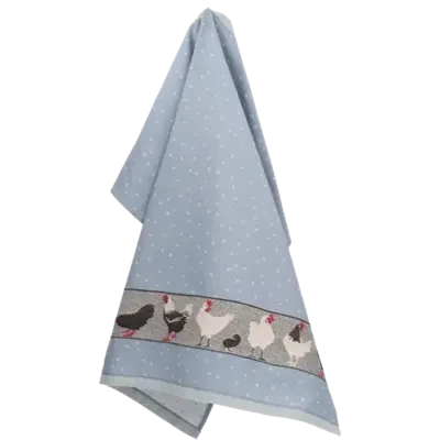 Bunzlau Castle Bunzlau Castle Theedoek Chickens Grey-Blue