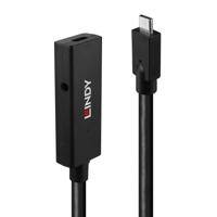 LINDY 43364 USB-C-kabel USB 3.2 Gen2 USB-C stekker, USB-C bus 5.00 m Zwart - thumbnail