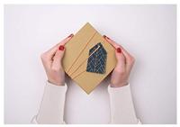 Folia dozen voor decoratie, vierkant, uit karton, pak van 12 stuks in geassorteerde maten, bruin - thumbnail